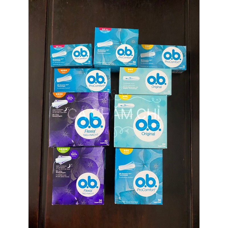 Tampon OB Đức mẫu mới nhất đủ size - Băng vệ sinh dạng nút Date 2027