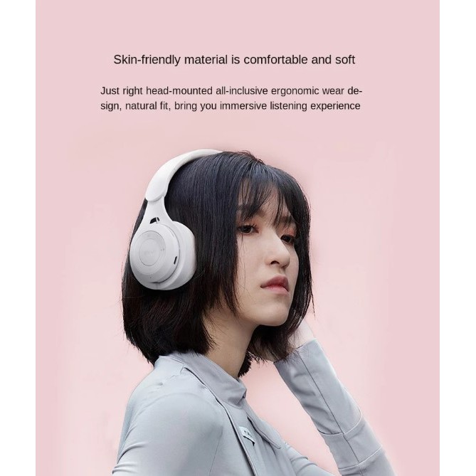Wireless Bluetooth Headset Over Ear Folding Soft Earmuffs for PC Phone Black