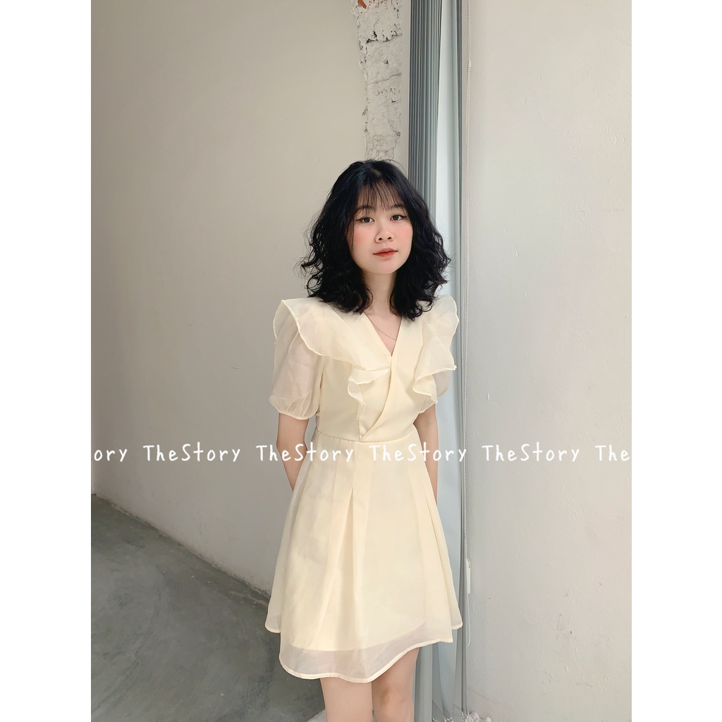 [STORY] Đầm tơ cổ V bèo vai D1001 | BigBuy360 - bigbuy360.vn