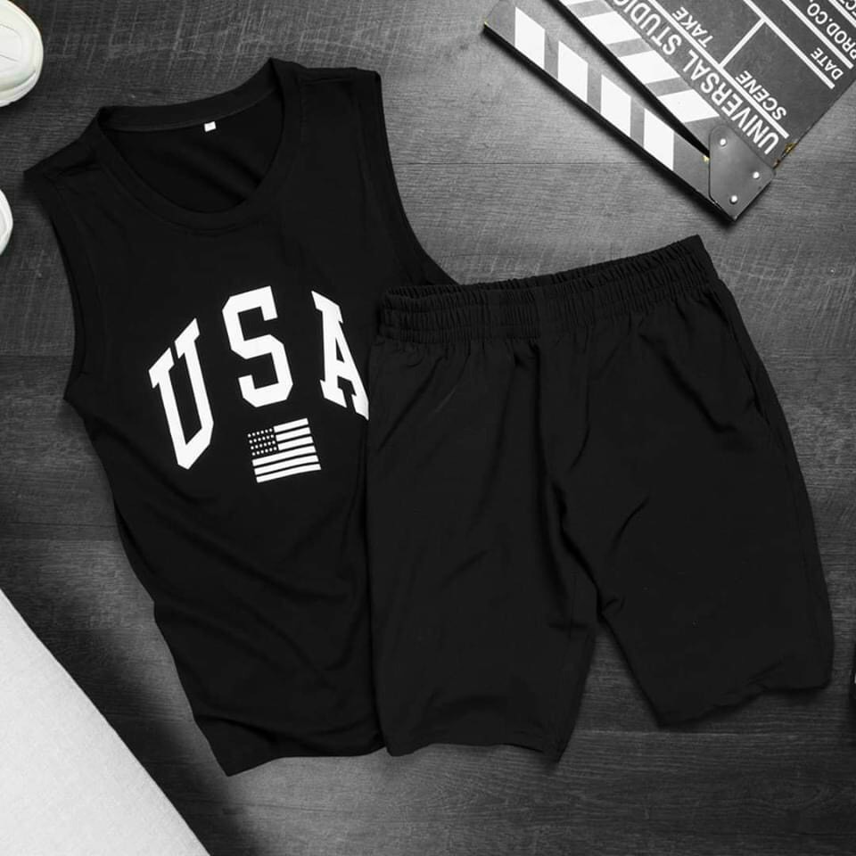 [ 3 Lỗ- Siêu Mát ] Đồ Bộ Thể Thao Nam USA sát nách cực chất 2023