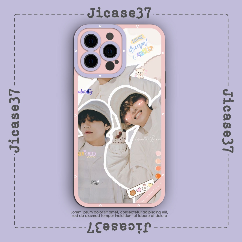 Ốp lưng iphone cạnh vuông Jicase BTS V Taehyung Kpop 6plus/6s/6splus/7/7plus/8/8plus/x/xs/11/12/pro/max/plus/promax