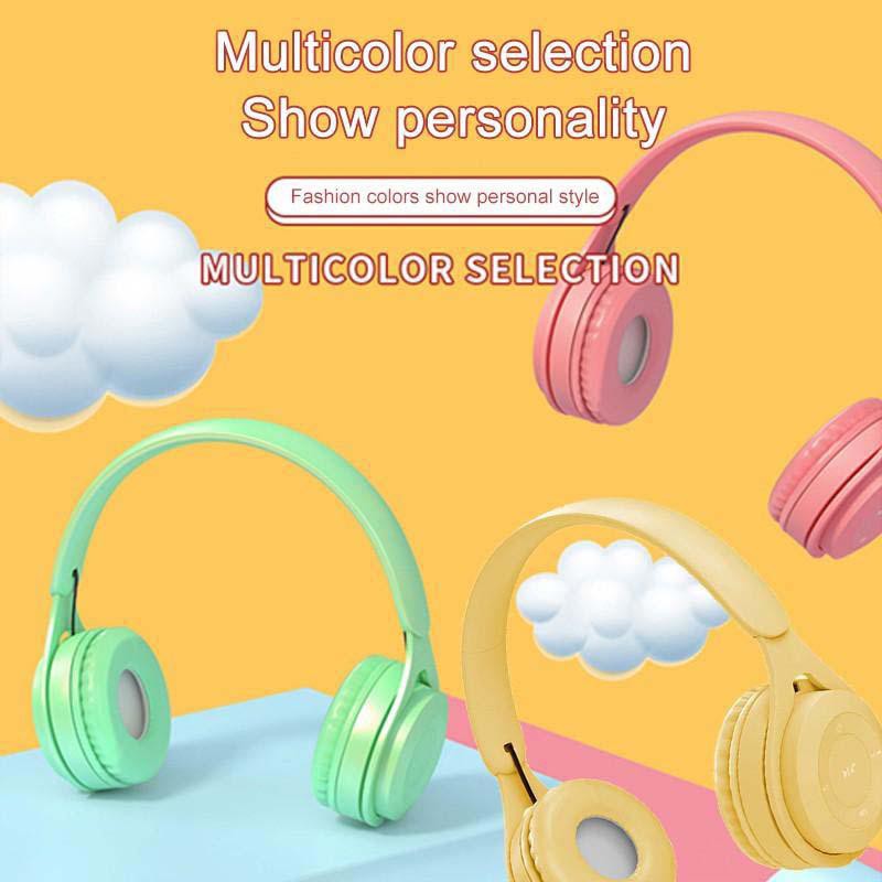 Tai nghe Macaron Tai nghe Bluetooth 5.0 Tai nghe không dây HiFi Stereo Tai nghe không dây với micrô Tai nghe