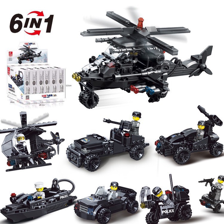 Đồ chơi xếp hình trực thăng 408 chi tiết - 6 trong 1 - 20036