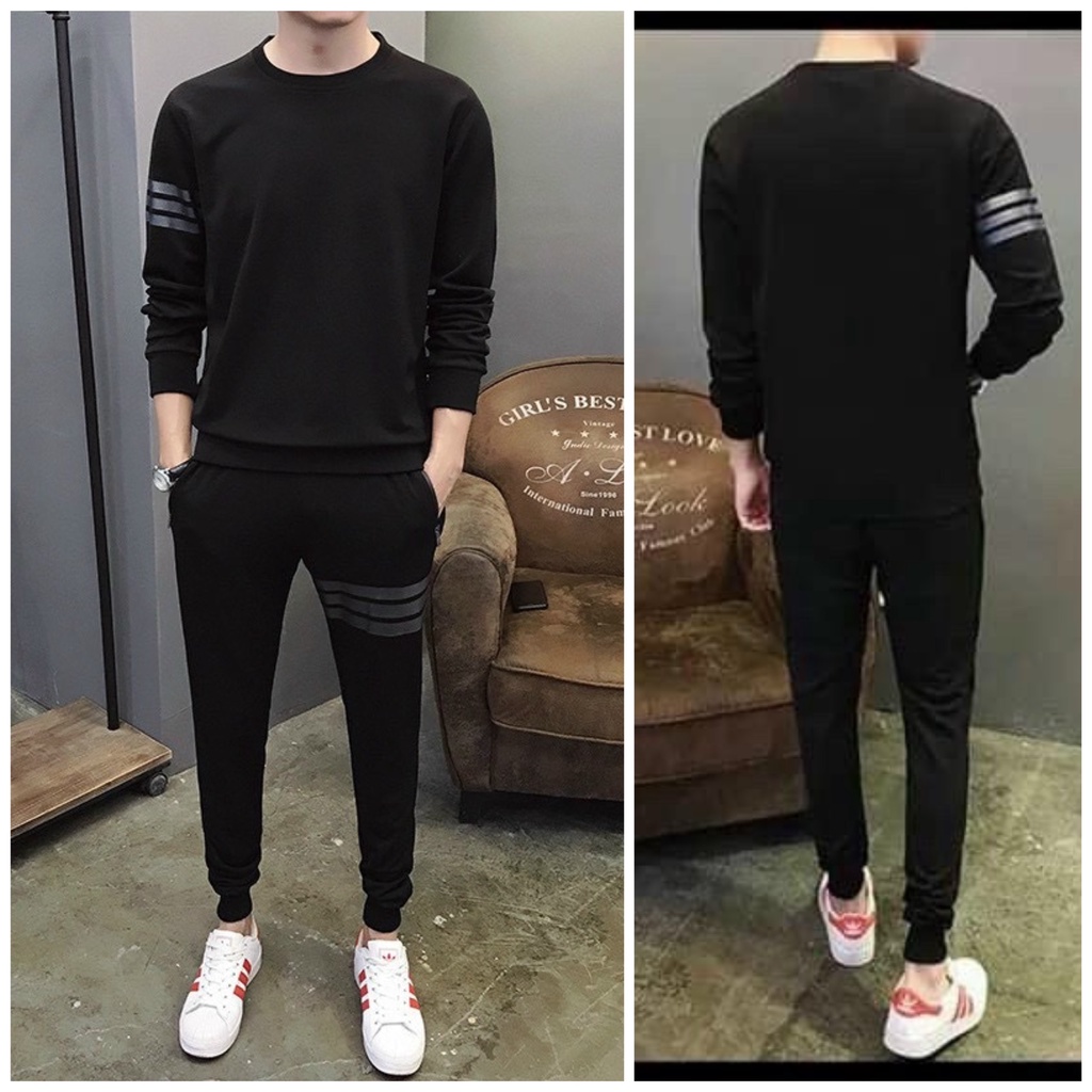 Bộ thu đông nam, quần áo thu đông nam 3 Sọc, Bộ nỉ nam thu đông - Hàng Hot - ZiHa Shop
