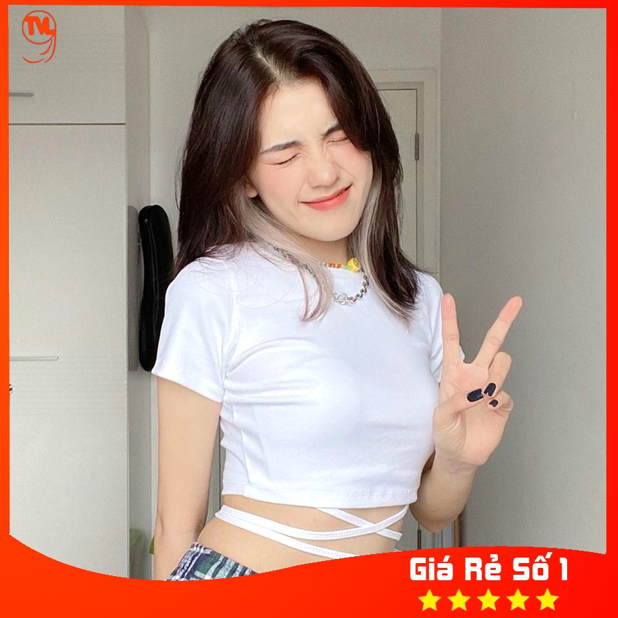 Áo croptop tay lỡ dây đan eo TVL1999, croptop from ôm dây đan dành cho các bạn nữ cá tính, chất liệu bozip cotton xịn