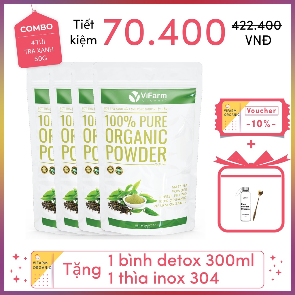 Bột Trà Xanh Matcha Nguyên Chất 50g Sấy Lạnh Công Nghệ Nhật Bản, Bột Matcha Trà Xanh Làm Bánh, Đắp Mặt