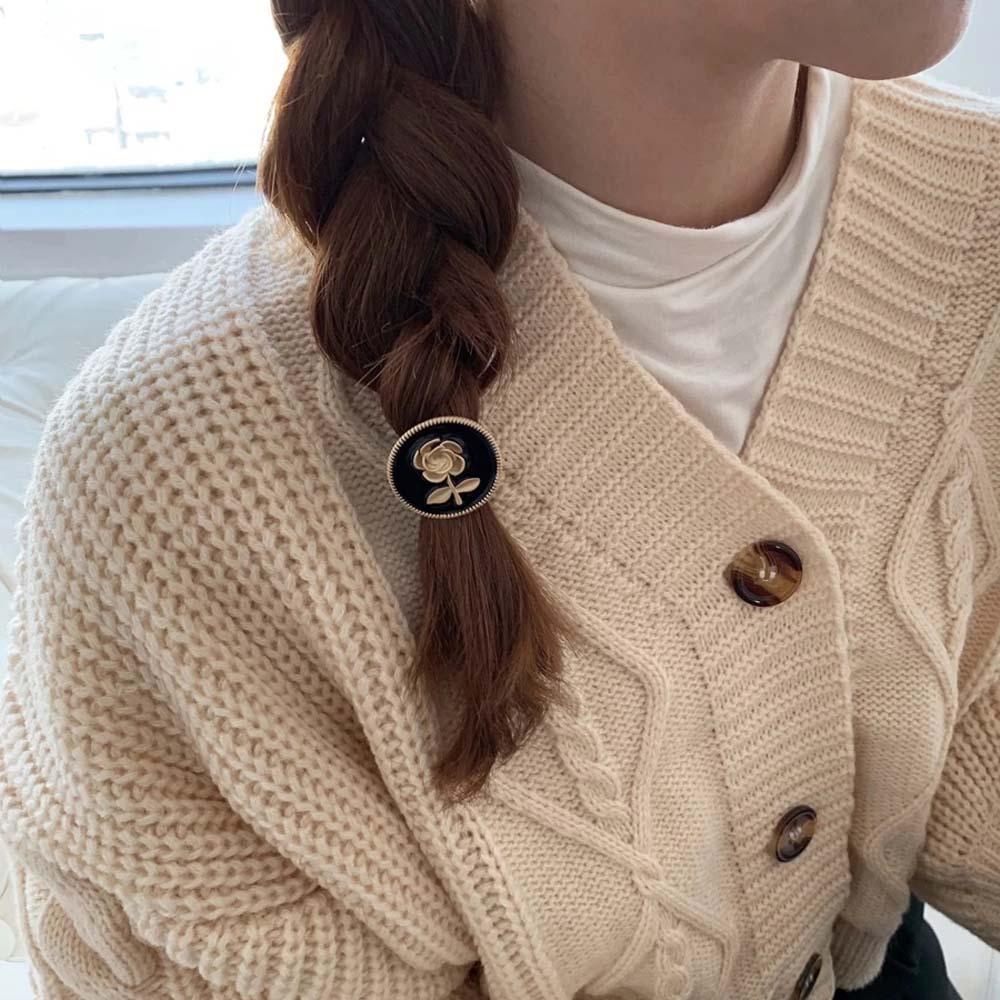 Dây Cột Tóc Đính Hoa Phong Cách Hàn Quốc Ngọt Ngào Cho Nữ