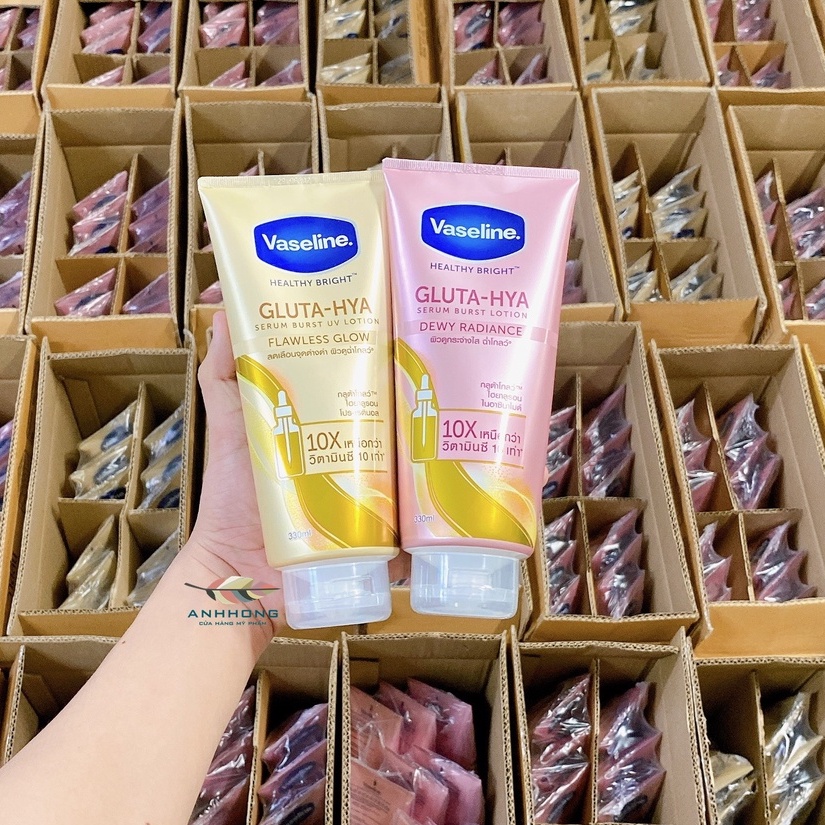 Sữa Dưỡng Thể Vaseline Healthy Bright Gluta-Hya &amp; Flawless Glow Serum Burst Lotion 10X Thái Lan