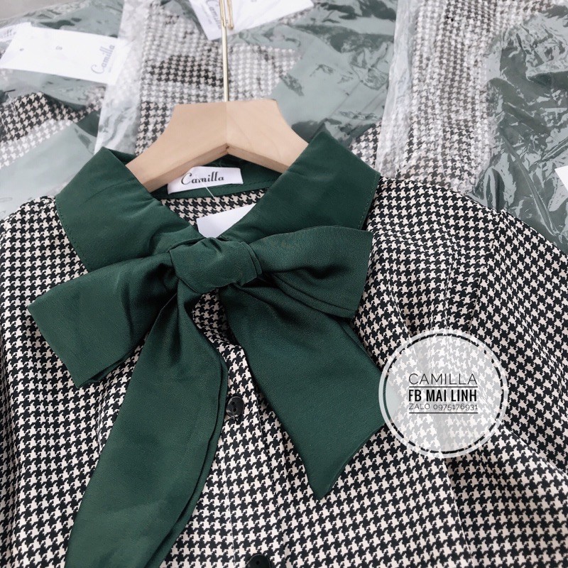 ⚡️SƠ MI LỤA⚡️Sơ mi lụa hoạ tiết zic zắc viền xanh | BigBuy360 - bigbuy360.vn
