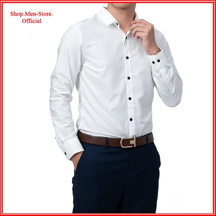 Áo Sơ Mi Nam Thời Trang Công Sở vải lụa nến chống Nhăn Cao Cấp
