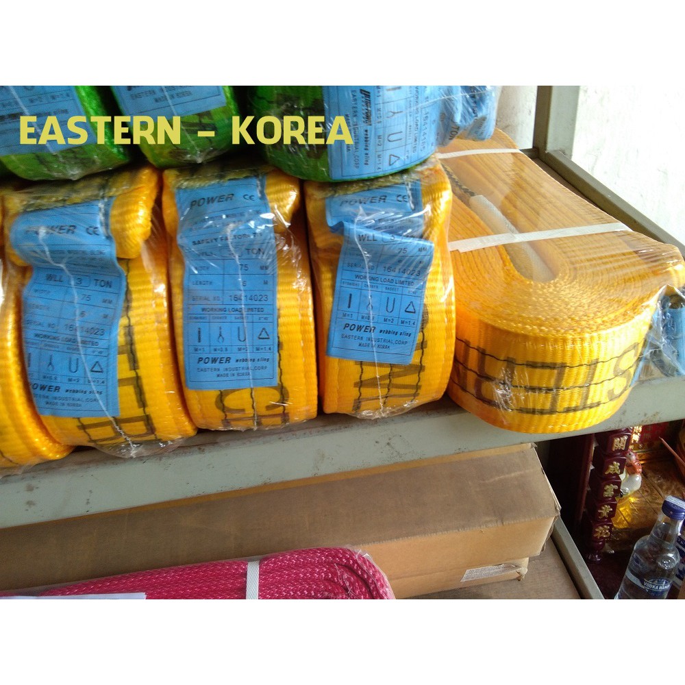 Dây Cáp Vải Cẩu Hàng (Dây Bẹ - 3 tấn 8-12 mét) Hàn Quốc