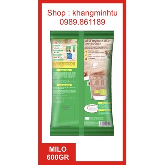 Bột Milo bịch 600gram -  Nestle nguyên chất,Bột ca cao