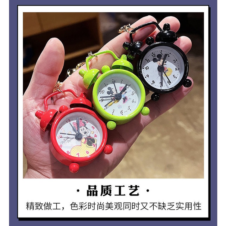 Móc Khóa Hình Đồng Hồ Báo Thức Mini Bằng Kim Loại Dễ Thương Tinh Tế Sáng Tạo Dành Cho Cặp Đôi / Xe Hơi
