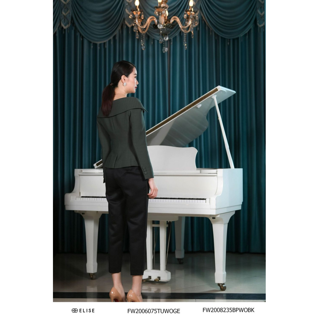 Áo vest xanh rêu cổ tim thiết kế Elise | BigBuy360 - bigbuy360.vn