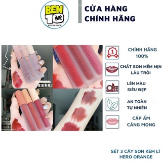 Sét 3 cây son kem lì Hero Orange nội địa Trung