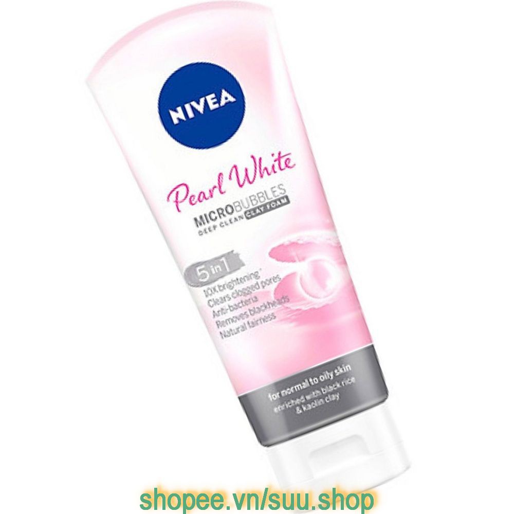 Sữa Rửa Mặt Nữ 100g Nivea Prarl White Làm Trắng Da Đất Sét Sáng Mịn Ngọc Trai, suu.shop cam kết 100% chính hãng