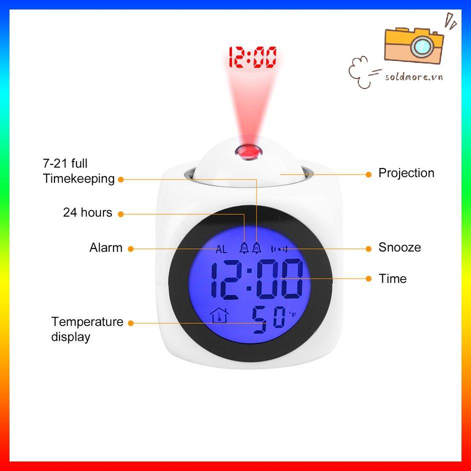 Đồng Hồ Báo Thức Màn Hình Lcd Hiển Thị Nhiệt Độ