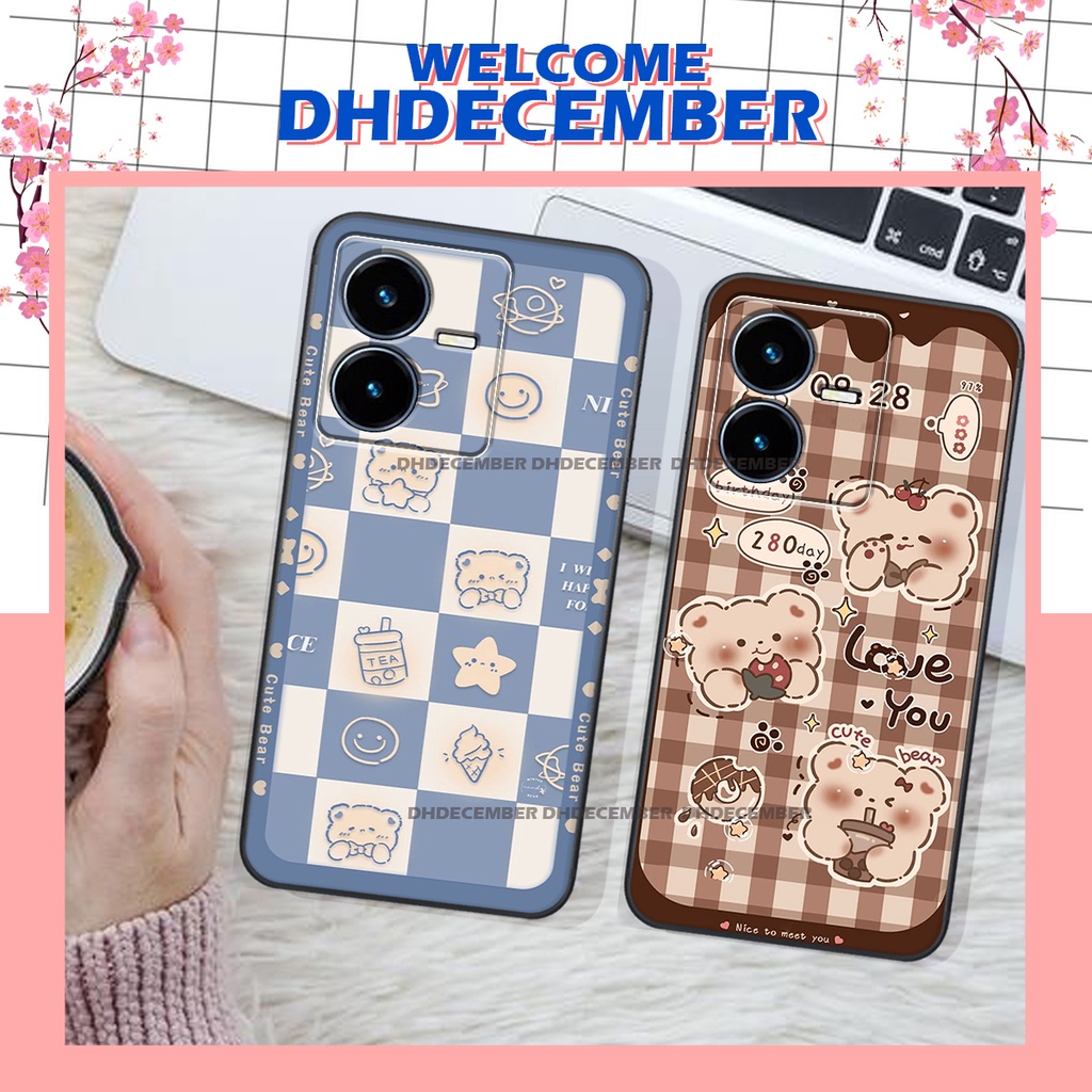 Ốp lưng Vivo Y22S 2022 - BẢO VỆ CAMERA in hình 3D GẤU cute be@r, soda, happy day cực hot ,thời thượng