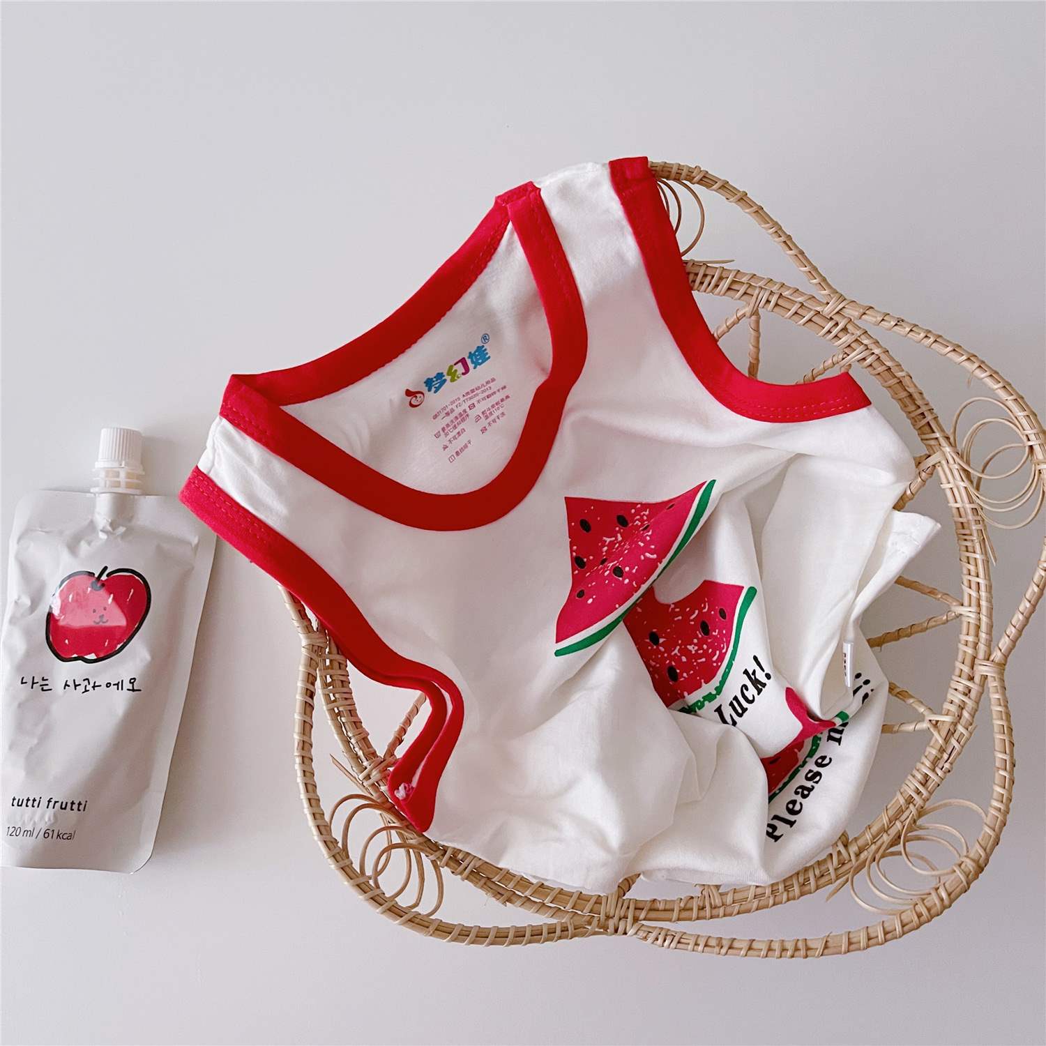 Girls' halter vests from stock❉Children's cotton vest new summer sleeveless vest thin Korean boys' and girls' treasure breathable cartoon suspender top