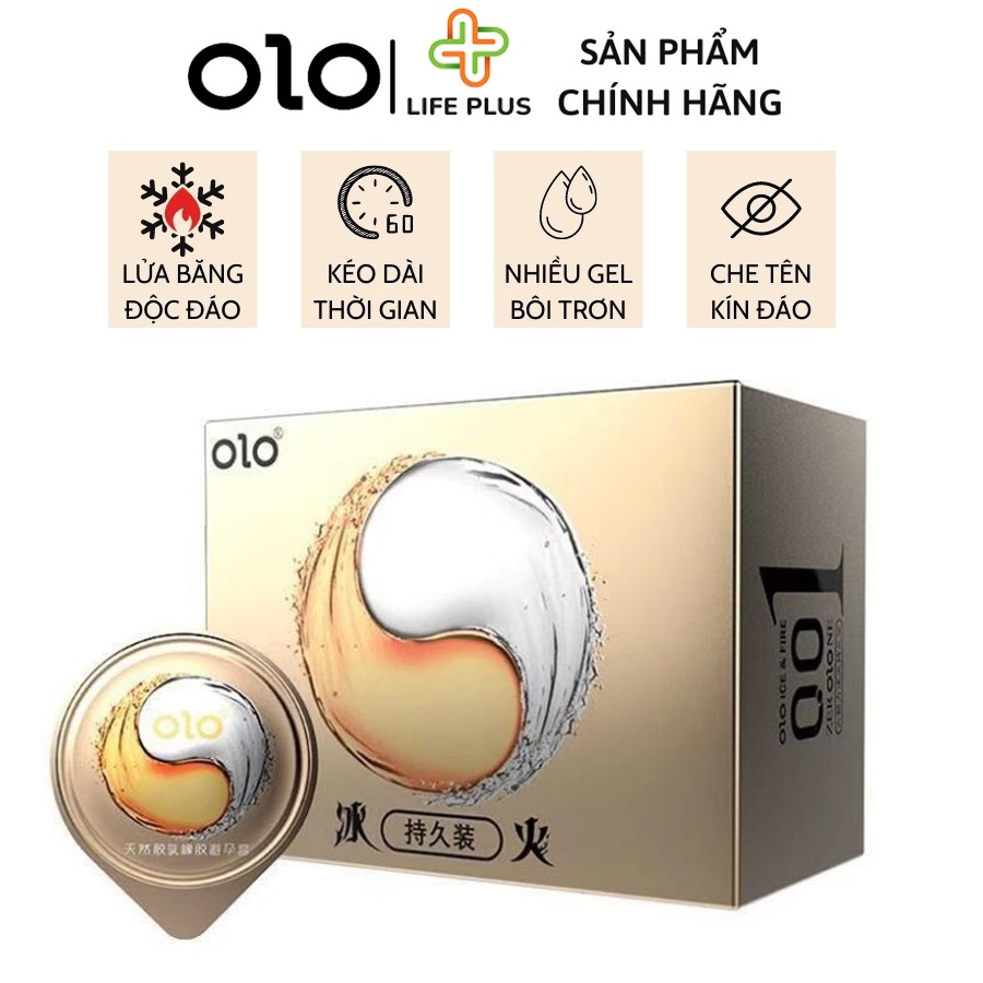 Bao Cao Su Siêu Mỏng OLO 001mm Tăng Thời Gian QH, Nhiều Gel Bôi Trơn Hộp 10 bcs - Tặng Bao Cao Su LP01 - Life Plus Store