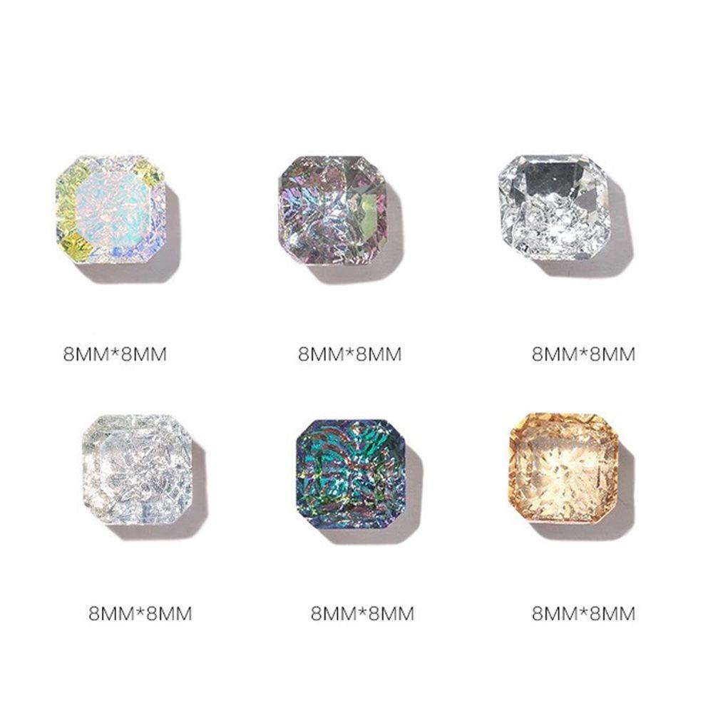 Miếng Dán Trang Trí Móng Tay Nghệ Thuật|Phụ Kiện Trang Trí Móng Tay Hình Vuông Lấp Lánh DIY Charms