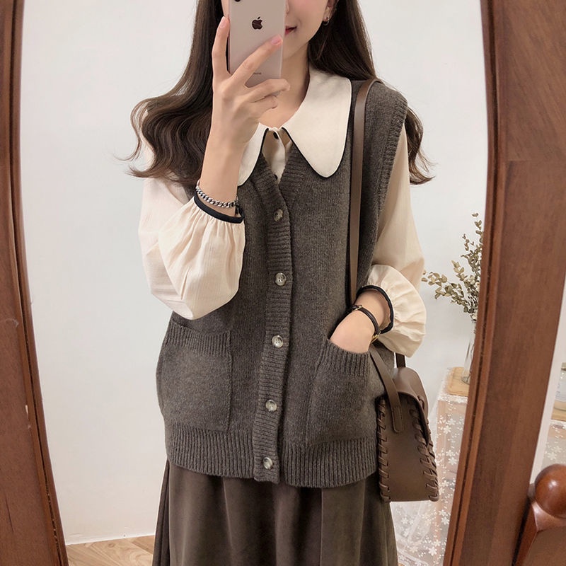 Set áo ba lỗ + áo khoác + chân váy lưng cao thời trang