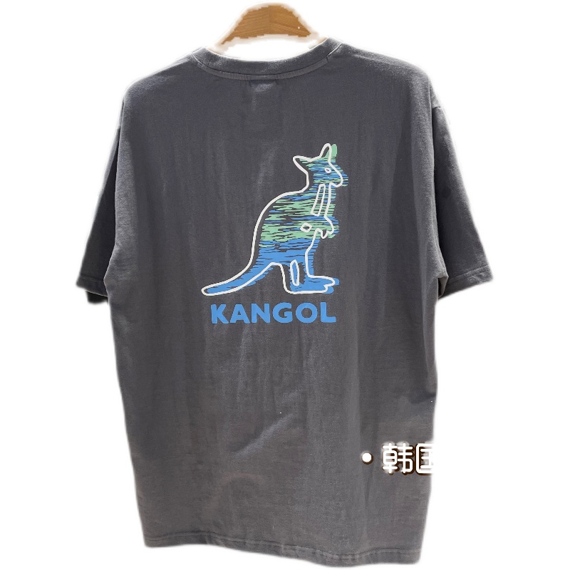 Kangol Áo Thun cotton Ngắn Tay Cổ Tròn Dáng Rộng In Họa Tiết graffiti Cá Tính