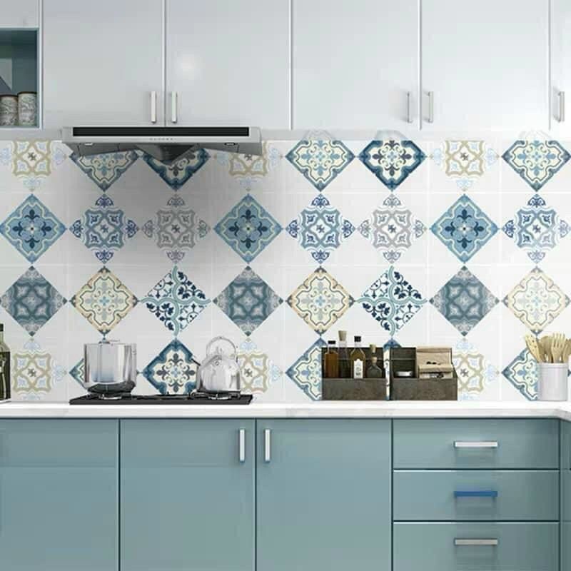 Giấy dán tường nhà bếp hoa văn 0.6x2.5m