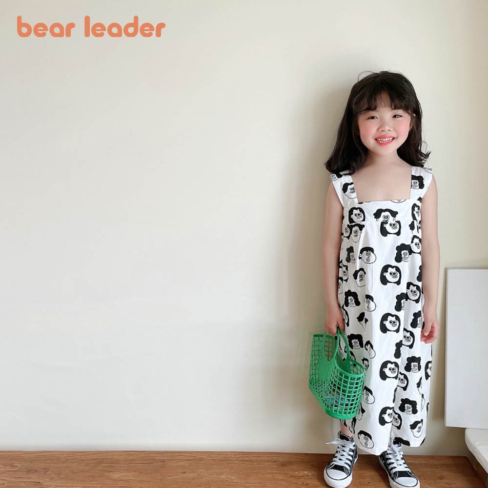 Áo liền quần BEAR LEADER AM1232 ống rộng họa tiết hoạt hình thời trang hè xinh xắn năm 2022 cho bé gái 3-7 tuổi