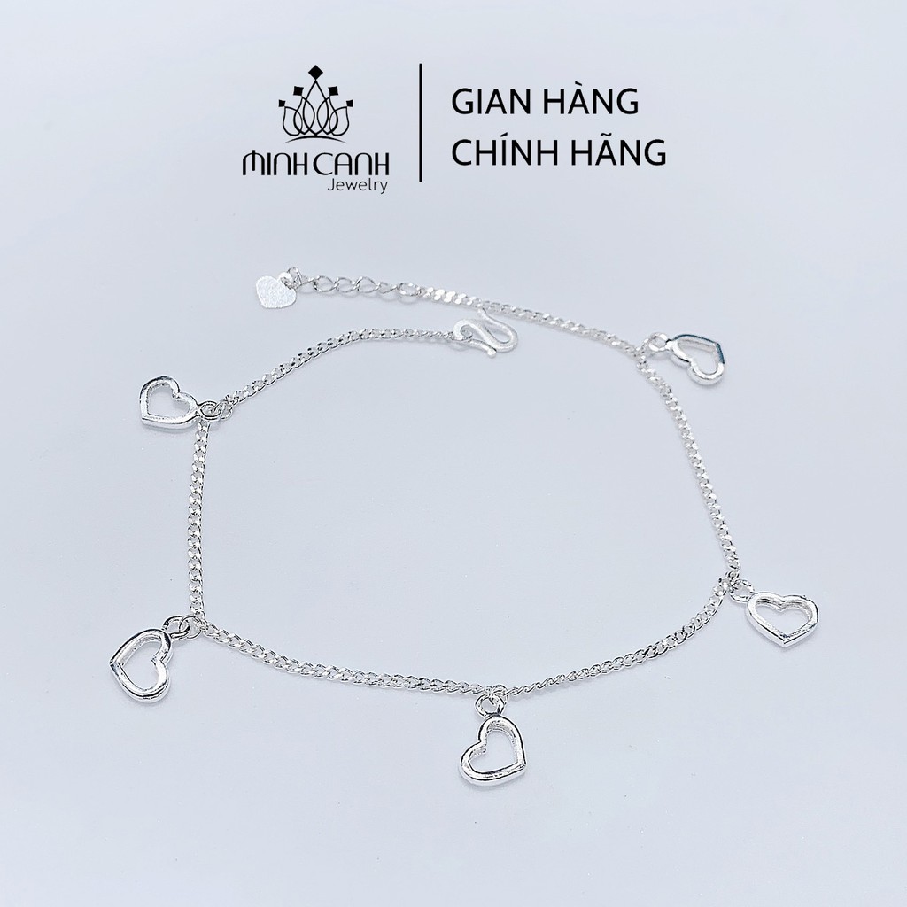 Lắc Chân Bạc Nữ Trái Tim Rỗng - Minh Canh Jewelry