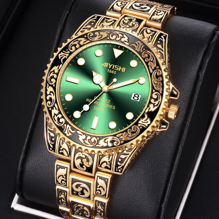 Miễn phí vận chuyển Đồng hồ nam cao cấp AIYISHI 1665 - Dây thép không thấm nước phát sáng 42mm Đồng hồ kinh doanh-Thời trang chống mài mòn Chống xước Đồng hồ thạch anh Lịch Ưu đãi đặc biệt