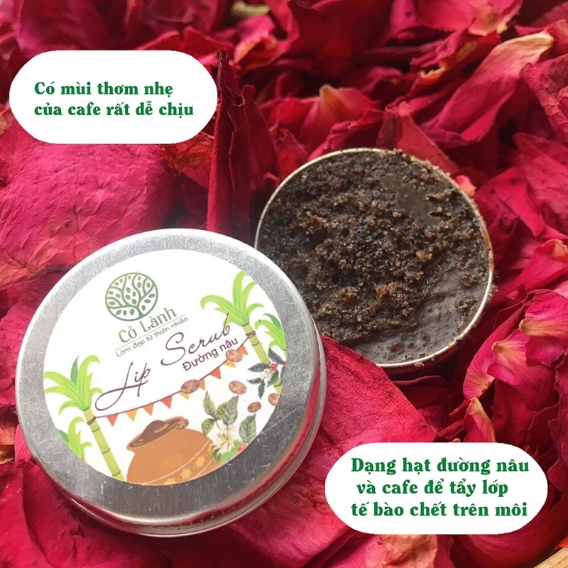 Tẩy tế bào chết Lip Scrub đường nâu Cỏ Lành 10G