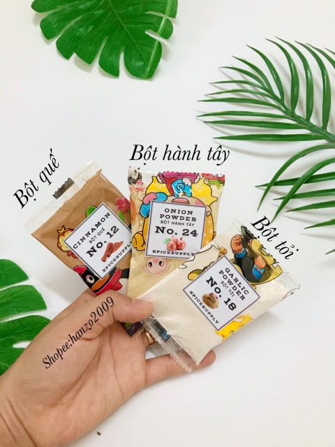 Bột hành tỏi quế/bột nghệ/ớt cựa gà cà ri cho bé ăn dặm