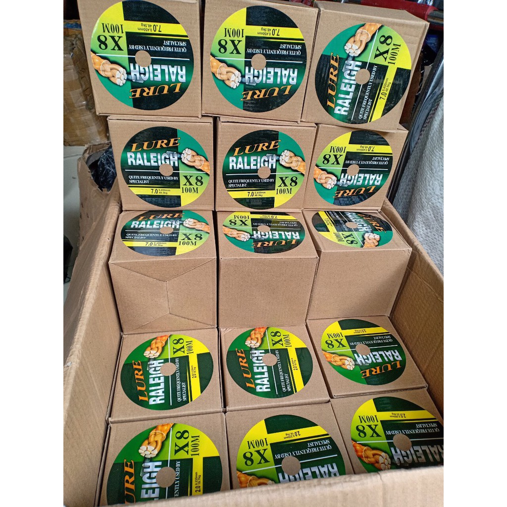 Dây câu cá, Dây dù câu cá Lure Raleigh X8 7 màu siêu đẹp siêu bền mịn