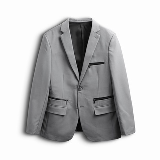 Áo Blazer Nam INF Phối Zip Grey, Chất Vải Cotton Dày Dặn, VE000129 SOMEHOW,