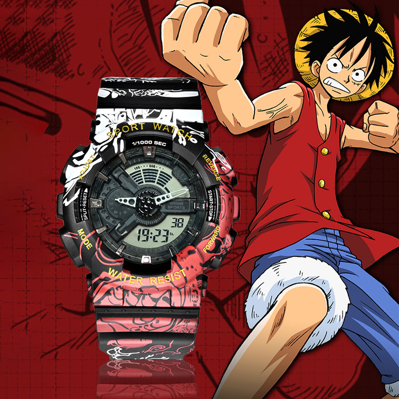 CASIO 💝Very cool🏌️G-Shock x Đồng hồ đeo tay thể thao kỹ thuật số LED chống thấm nước hình rồng phim hoạt hình One Piece dành cho nam và nữ