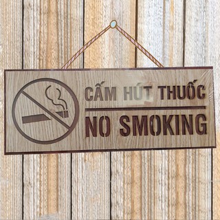 Bảng Gỗ Cấm Hút Thuốc ANDHERE