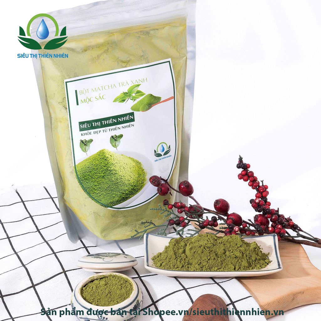 Bột matcha trà xanh nguyên chất Mộc Sắc 100g dùng để uống, làm bánh, làm trà sữa, làm mặt nạ đắp mặt