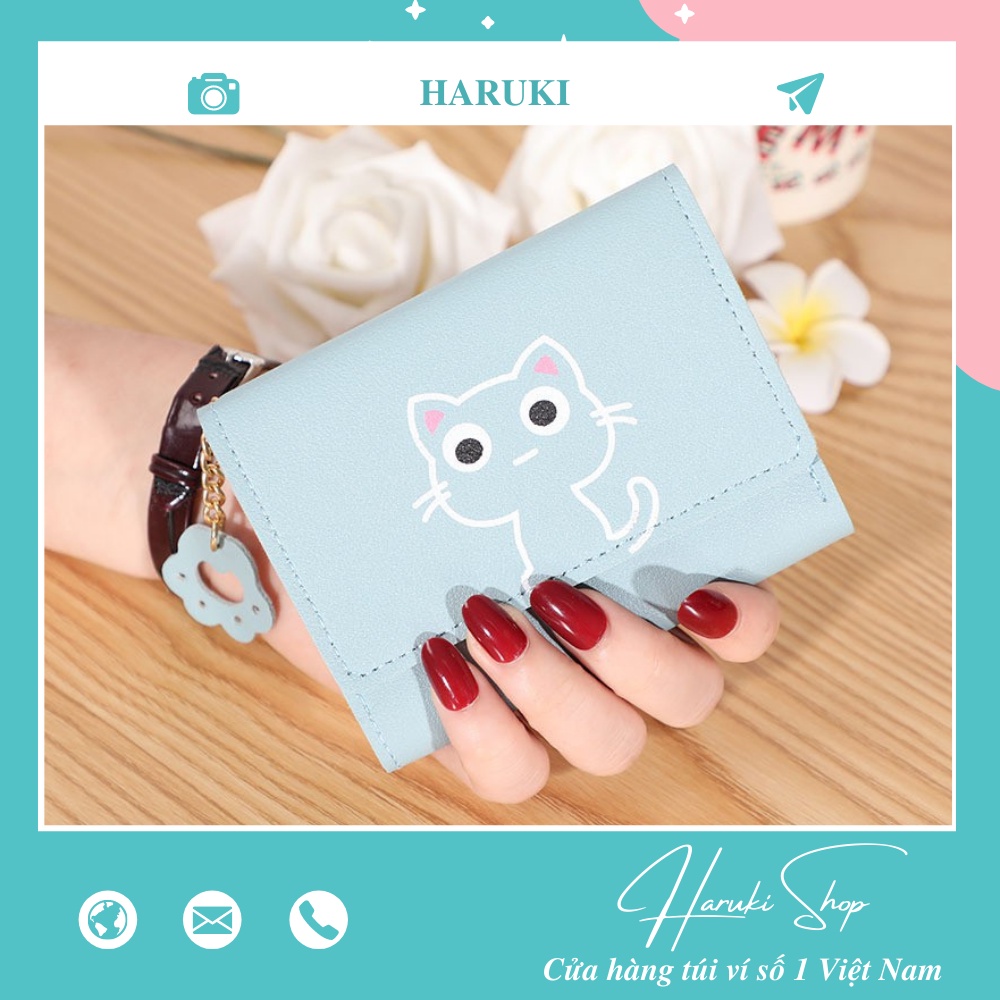 Ví nữ nhỏ gọn bỏ túi mini cầm tay cao cấp đẹp giá rẻ đựng tiền cute dễ thương HARUKI VN14