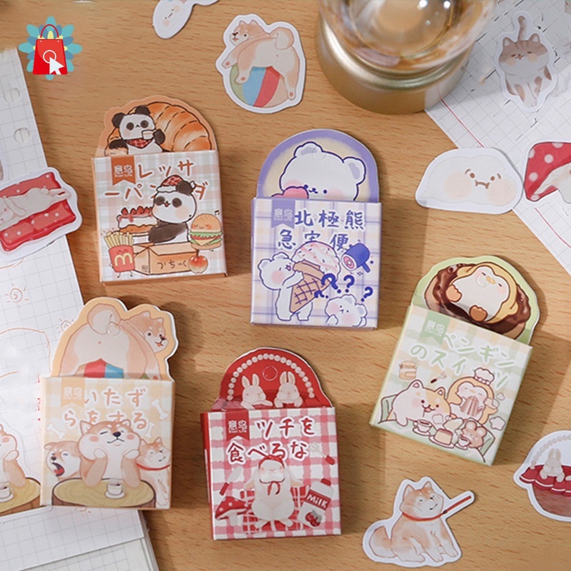YD Sunny 45 Sticker Miếng Dán Trang Trí Nhật Ký Hình Động Vật Dễ Thương