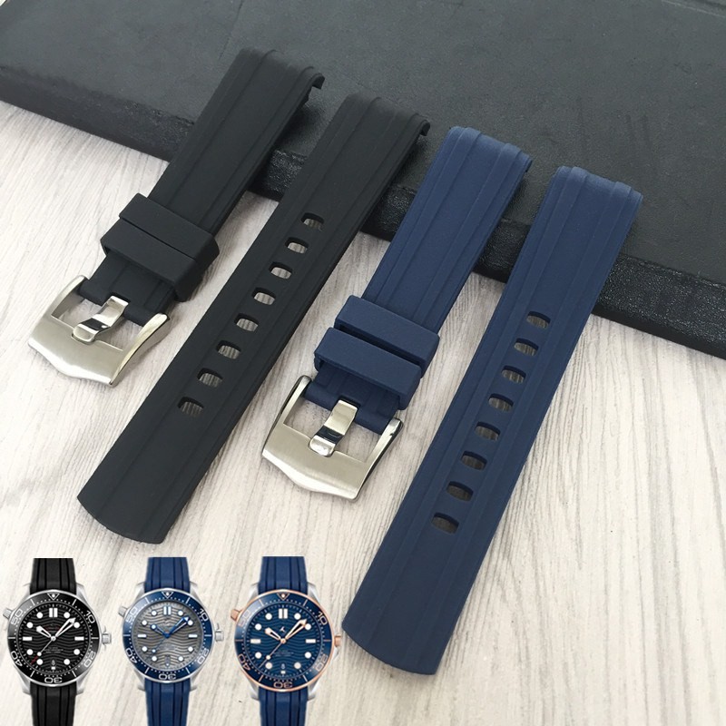 Thích hợp cho dây đeo cao su mới của for Omega mới hippocampus 300 băng hippocampus 20mm phụ kiện đồng hồ
