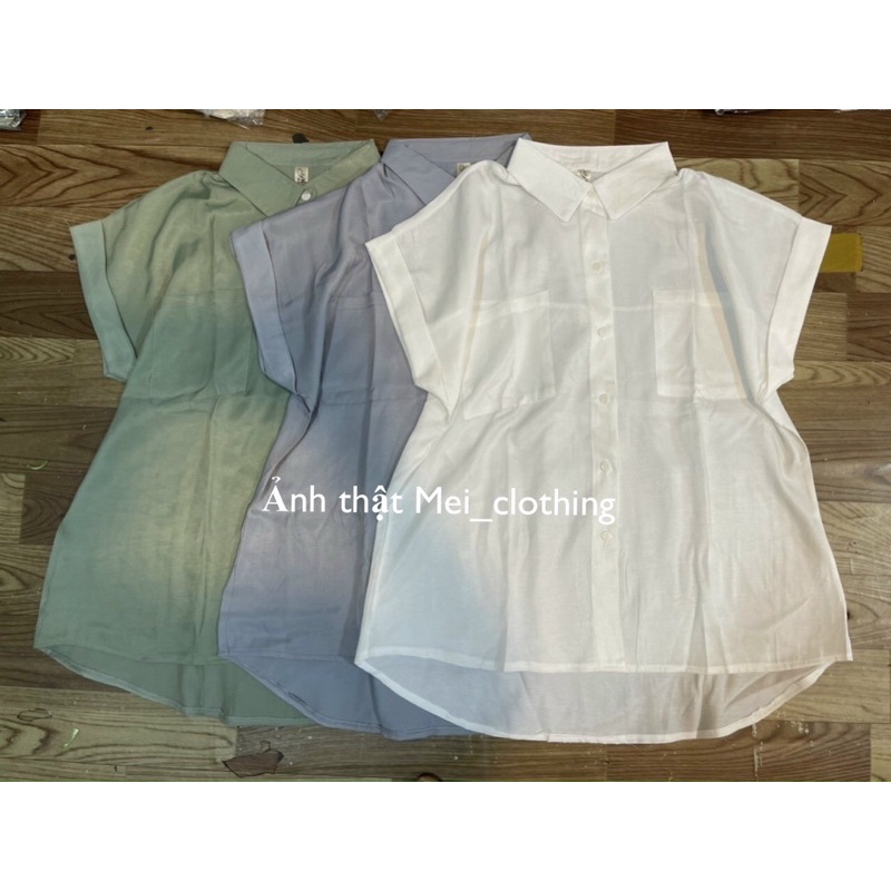 [Ảnh thật/video] Áo sơmi SÁT NÁCH 2 túi ngực chất voan trượt thanh lịch A30