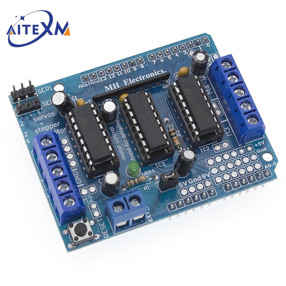 Bảng Mạch Điều Khiển Động Cơ Bước L293D Cho Arduino Mega2560 4 Kênh UNO R3