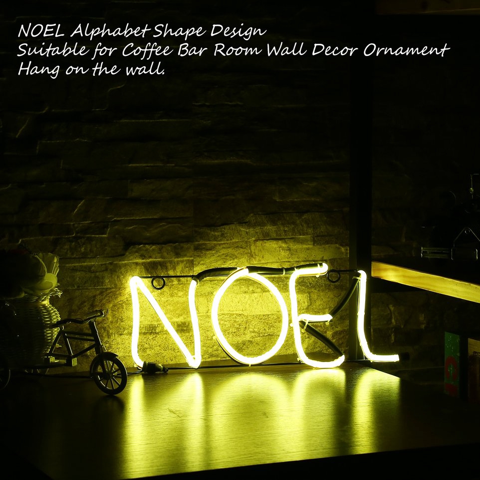 Neon Sign Light NOEL Alphabet Coffee Bar Room Wall Decoration Ornament Crafts