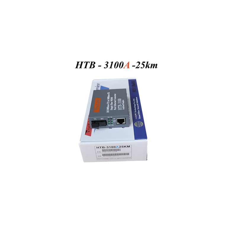 Thiết Bị Chuyển Đổi Quang Điện 1 Sợi Media Converter 1FO 1Q 1LAN 100Mbps Netlink HTB-3100AB