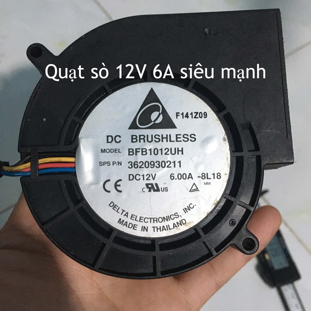 Quạt sò 12V 6A cực mạnh kính thước xem hình