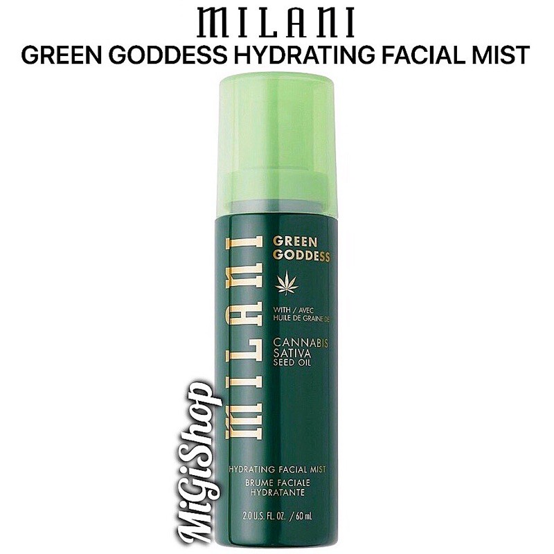 [Hàng Mỹ] Xịt Khoáng Trang Điểm Milani Green Goddess Hydrating Facial Mist 60ml