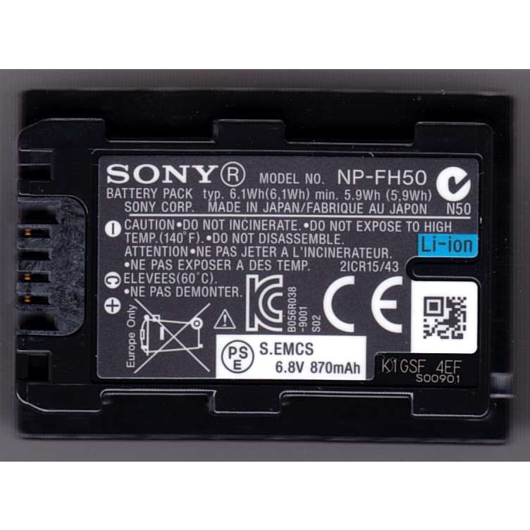 Bộ 01 pin Sony NP-FH50 + 01 sạc Sony BC-TRP - Hàng nhập khẩu