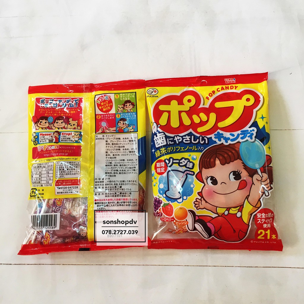 🛑FreeShip🛑Kẹo mút trái cây chống sâu răng Pop Candy Nhật Bản