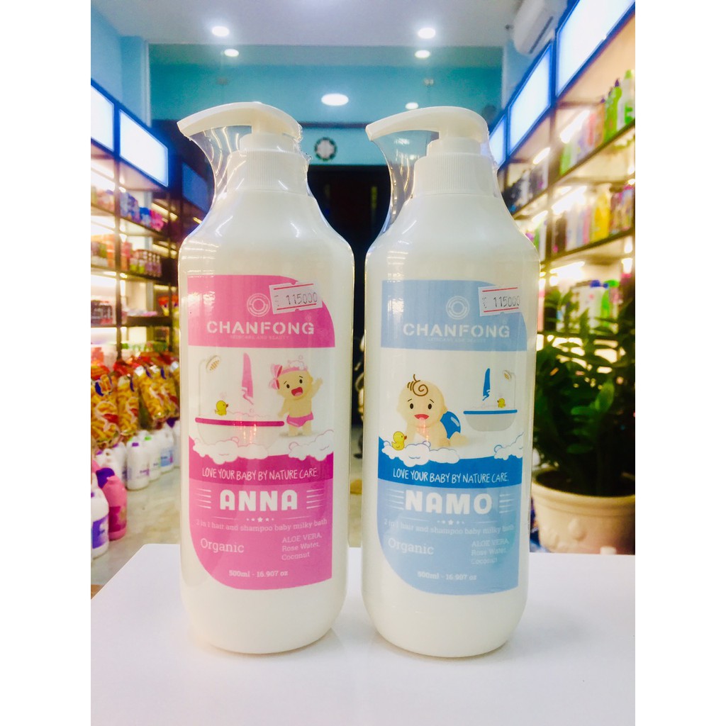 [CHUẨN THÁI] Sữa tắm gội hữu cơ Organic CHANFONG Namo và Anna Thái Lan cho bé 500ML